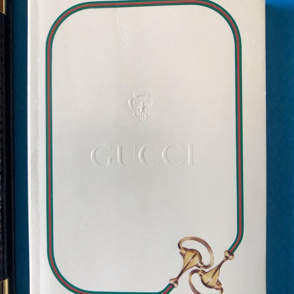 GUCCI Address/Phone Business Card Folio - VINTAGE 70s - RARE- Black Lizard - NEW - Picture 7 of 10